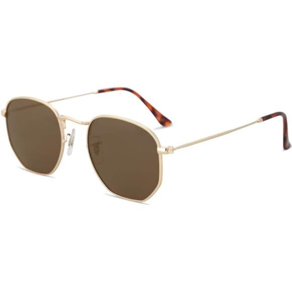 Polarized Sunglasses for Women Men Small Hexagonal Polygon Mirrored Lens main image 5